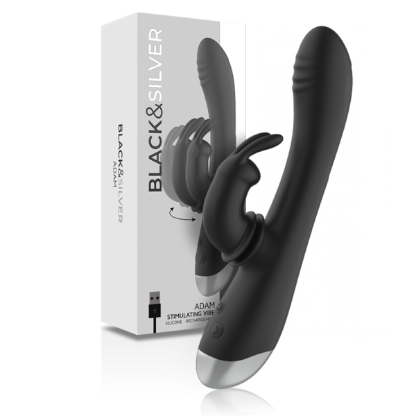 BLACKSILVER DJ ADAM ESTIMULADOR RABBIT SILICONA RECARGABLE NEGRO