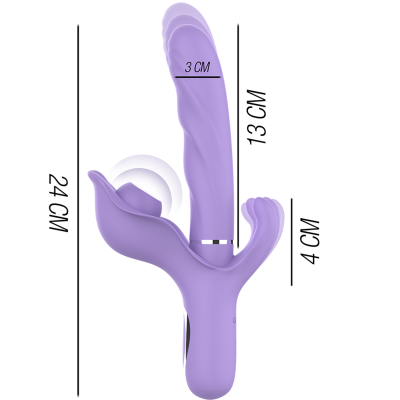 INTENSE BILLIE VIBRADOR MULTIFUNCION RECARGABLE SUCCIONADOR CON PULSADOR MORADO