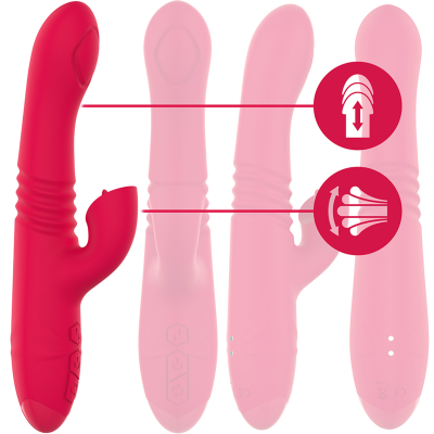 INTENSE DUA VIBRADOR MULTIFUNCION RECARGABLE UP DOWN CON LENGUA ROJO
