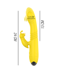INTENSE TOKY VIBRADOR MULTIFUNCION RECARGABLE UP DOWN CON ESTIMULADOR DE CLITORIS AMARILLO