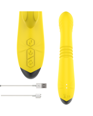 INTENSE TOKY VIBRADOR MULTIFUNCION RECARGABLE UP DOWN CON ESTIMULADOR DE CLITORIS AMARILLO