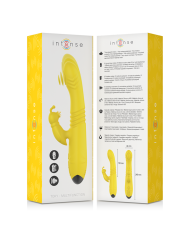 INTENSE TOKY VIBRADOR MULTIFUNCION RECARGABLE UP DOWN CON ESTIMULADOR DE CLITORIS AMARILLO