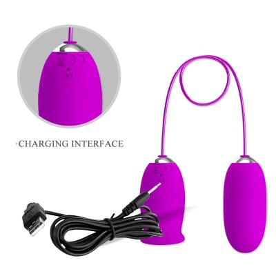 PRETTY LOVE DAISY HUEVO DUAL VIBRADOR RECARGABLE MORADO