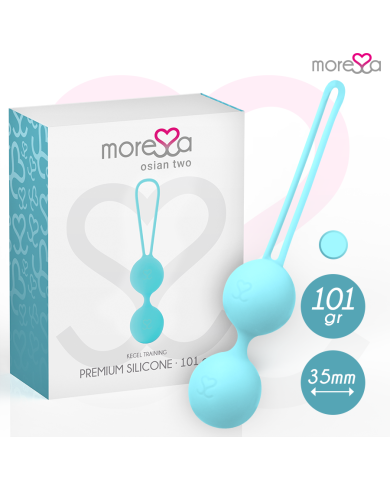 MORESSA OSIAN TWO ENTRENAMIENTO SUELO PELVICO 101gr PREMIUM SILICONA TURQUESA MORESSA OSIAN TWO ENTRENAMIENTO SUELO PELVICO 101gr PREMIUM SILICONA TURQUESA