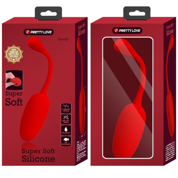 PRETTY LOVE KNUCKER HUEVO VIBRADOR RECARGABLE ROJO