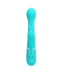 PRETTY LOVE DEJON VIBRADOR RABBIT 3 EN 1 MULTIFUNCION VERDE AGUA