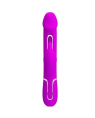 PRETTY LOVE KAMPAS VIBRADOR RABBIT 3 EN 1 MULTIFUNCION CON LENGUA FUCSIA