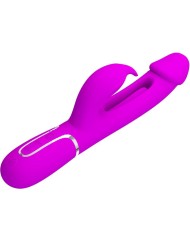 PRETTY LOVE KAMPAS VIBRADOR RABBIT 3 EN 1 MULTIFUNCION CON LENGUA FUCSIA
