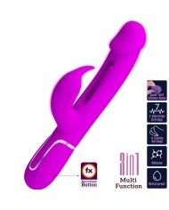 PRETTY LOVE KAMPAS VIBRADOR RABBIT 3 EN 1 MULTIFUNCION CON LENGUA FUCSIA
