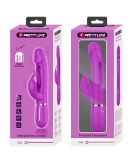 PRETTY LOVE KAMPAS VIBRADOR RABBIT 3 EN 1 MULTIFUNCION CON LENGUA FUCSIA
