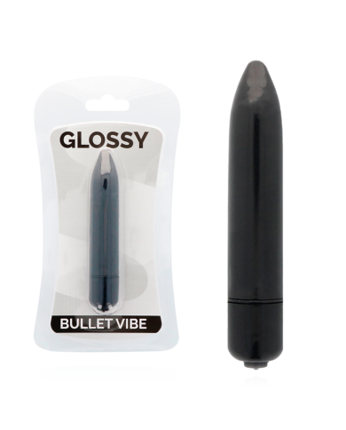 GLOSSY THIN VIBRADOR NEGRO