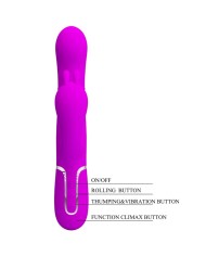 PRETTY LOVE CAMMY TRIPLE VIBRADOR MULTIFUNCION 4 EN 1 ROSA