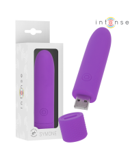 INTENSE SYMONE BALA VIBRADORA RECARGABLE POR USB 8 VIBRACIONES MORADO 10 X 22 CM
