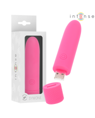 INTENSE SYMONE BALA VIBRADORA RECARGABLE POR USB 8 VIBRACIONES ROSA 10 X 22 CM