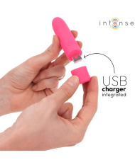 INTENSE SYMONE BALA VIBRADORA RECARGABLE POR USB 8 VIBRACIONES ROSA 10 X 22 CM