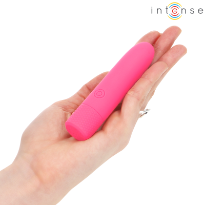 INTENSE SYMONE BALA VIBRADORA RECARGABLE POR USB 8 VIBRACIONES ROSA 10 X 22 CM