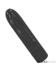 BLACK SILVER GERI BALA VIBRADORA RECARGABLE POR USB 8 VIBRACIONES NEGRO 10 X 22 CM