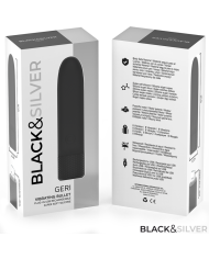 BLACK SILVER GERI BALA VIBRADORA RECARGABLE POR USB 8 VIBRACIONES NEGRO 10 X 22 CM
