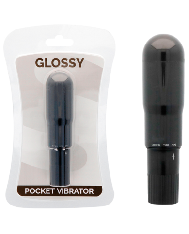 GLOSSY POCKET VIBRADOR NEGRO