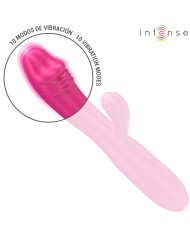 INTENSE IVY VIBRADOR FLEXIBLE 10 VIBRACIONES CON LENGUA ESTIMULADORA ROSA