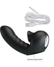 PRETTY LOVE HOBGOBLIN FUNDA VIBRADORA PARA DEDO 12 VIBRACIONES ESTIMULADOR CLITORIS NEGRO