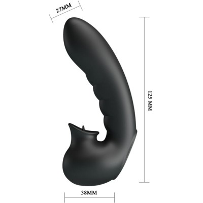 PRETTY LOVE HOBGOBLIN FUNDA VIBRADORA PARA DEDO 12 VIBRACIONES ESTIMULADOR CLITORIS NEGRO