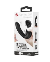 PRETTY LOVE HOBGOBLIN FUNDA VIBRADORA PARA DEDO 12 VIBRACIONES ESTIMULADOR CLITORIS NEGRO