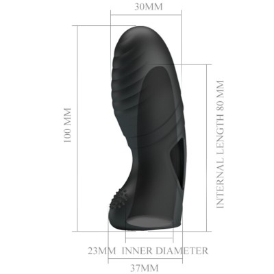 PRETTY LOVE ALAN VIBRADOR DE DEDO SILICONA NEGRO