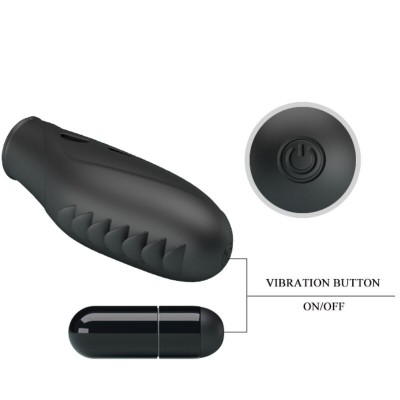 PRETTY LOVE GILO VIBRADOR DE DEDO SILICONA NEGRO