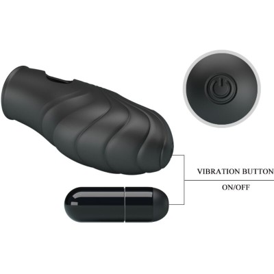 PRETTY LOVE LICH VIBRADOR DE DEDO SILICONA NEGRO