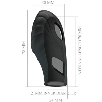 PRETTY LOVE LICH VIBRADOR DE DEDO SILICONA NEGRO