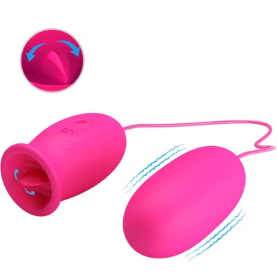 PRETTY LOVE DAISY HUEVO VIBRADOR LENGUA ESTIMULADORA DE CLITORIS ROSA