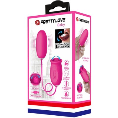 PRETTY LOVE DAISY HUEVO VIBRADOR LENGUA ESTIMULADORA DE CLITORIS ROSA