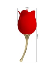 PRETTY LOVE ROSE LOVER ROSA ESTIMULADORA DE CLITORIS 12 VIBRACIONES ROJO