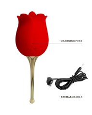 PRETTY LOVE ROSE LOVER ROSA ESTIMULADORA DE CLITORIS 12 VIBRACIONES ROJO