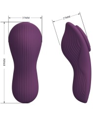 PRETTY LOVE MANE MASAJEADOR LAY ON CLITORIS 10 VIBRACIONES CONTROL REMOTO MORADO