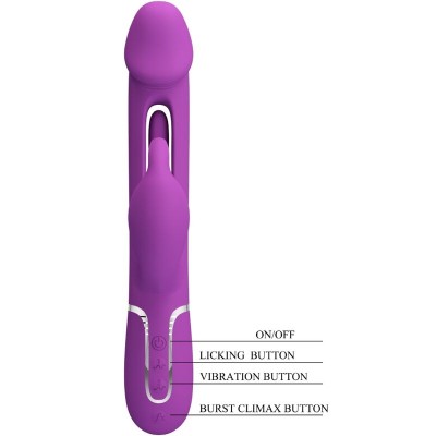 PRETTY LOVE KAMPAS VIBRADOR RABBIT MULTIFUNCION 3 EN 1 MORADO