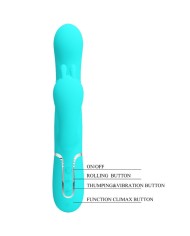 PRETTY LOVE CAMMY TRIPLE VIBRADOR RABBIT MULTIFUNCION 4 EN 1 AZUL