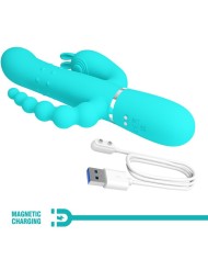 PRETTY LOVE CAMMY TRIPLE VIBRADOR RABBIT MULTIFUNCION 4 EN 1 AZUL