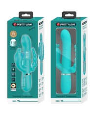 PRETTY LOVE CAMMY TRIPLE VIBRADOR RABBIT MULTIFUNCION 4 EN 1 AZUL