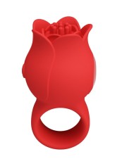 PRETTY LOVE JAE VIBRADOR DE DEDO FORMA DE ROSA 10 VIBRACIONES ROJO