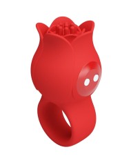 PRETTY LOVE JAE VIBRADOR DE DEDO FORMA DE ROSA 10 VIBRACIONES ROJO