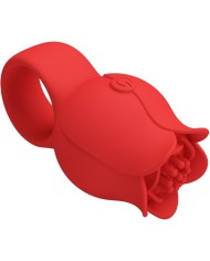 PRETTY LOVE JAE VIBRADOR DE DEDO FORMA DE ROSA 10 VIBRACIONES ROJO