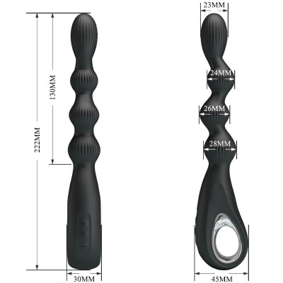 PRETTY LOVE FEDERER VIBRADOR ANAL 12 VIBRACIONES NEGRO