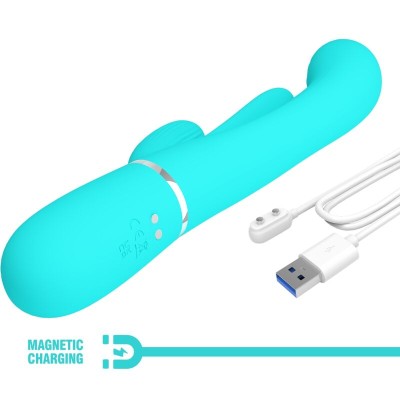 PRETTY LOVE SHANIA TRIPLE VIBRADOR RABBIT MULTIFUNCION 3 EN 1
