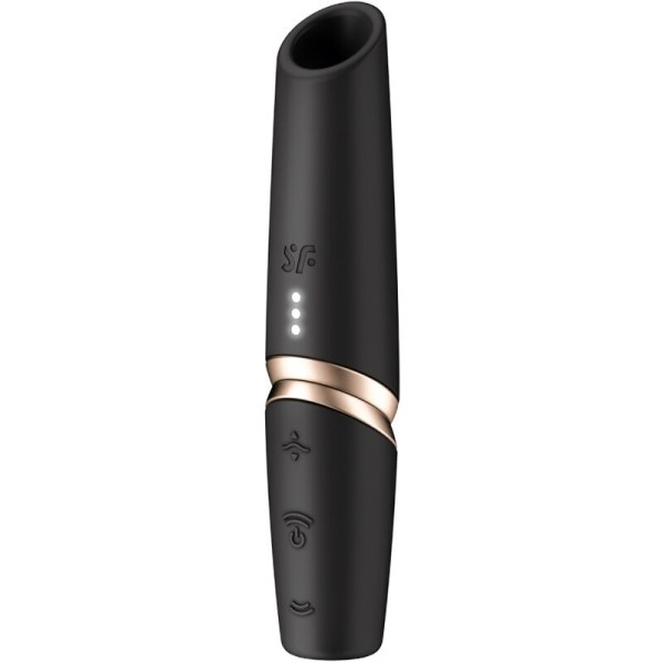 SATISFYER PERFECT KISS ESTIMULADOR CLITORIS POR ONDAS NEGRO DORADO