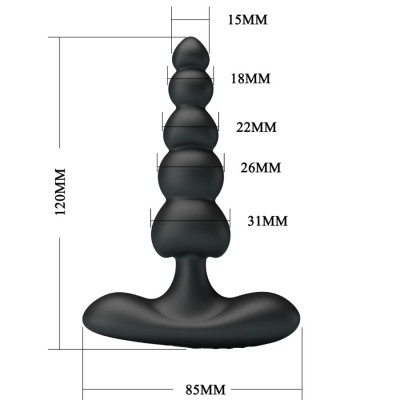 PRETTY LOVE CORBAN VIBRADOR ANAL 10 VIBRACIONES NEGRO