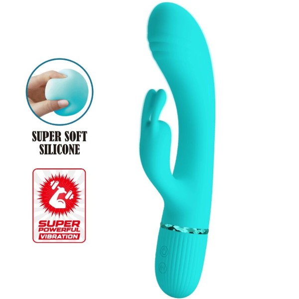 PRETTY LOVE SCOCCO VIBRADOR RABBIT TURQUESA