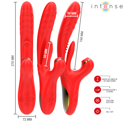 INTENSE KAROL VIBRADOR MULTIFUNCION EMPUJE SUCCION ESTIMULACION