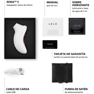 LELO SONA 3 MASAJEADOR SONICO DE CLITORIS BLANCO